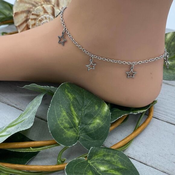 Stars Stainless Steel Anklet - Picture 2 of 4